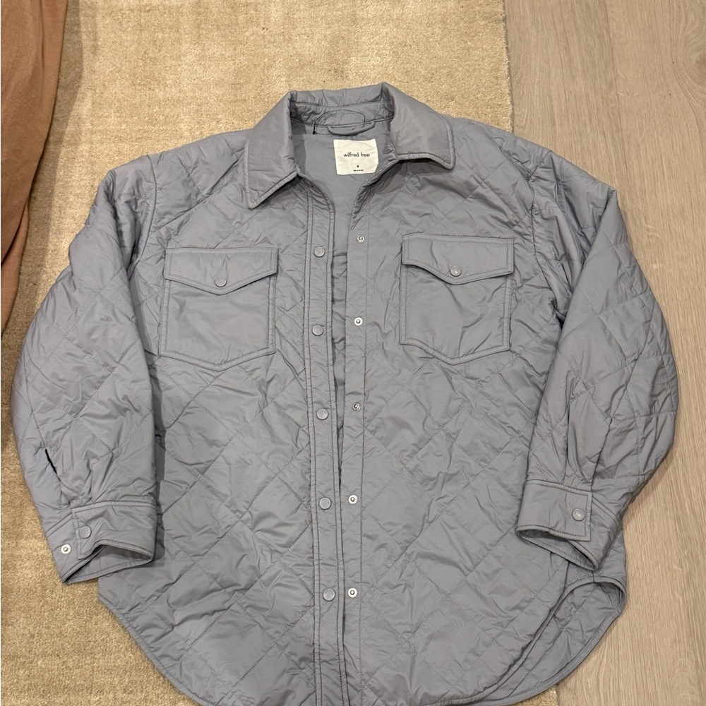 Blue padded button up jacket